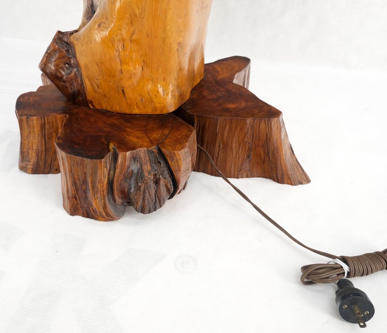 MidCentury Red Cedar Driftwood Style Base Table Lamp W/ Matching Shade