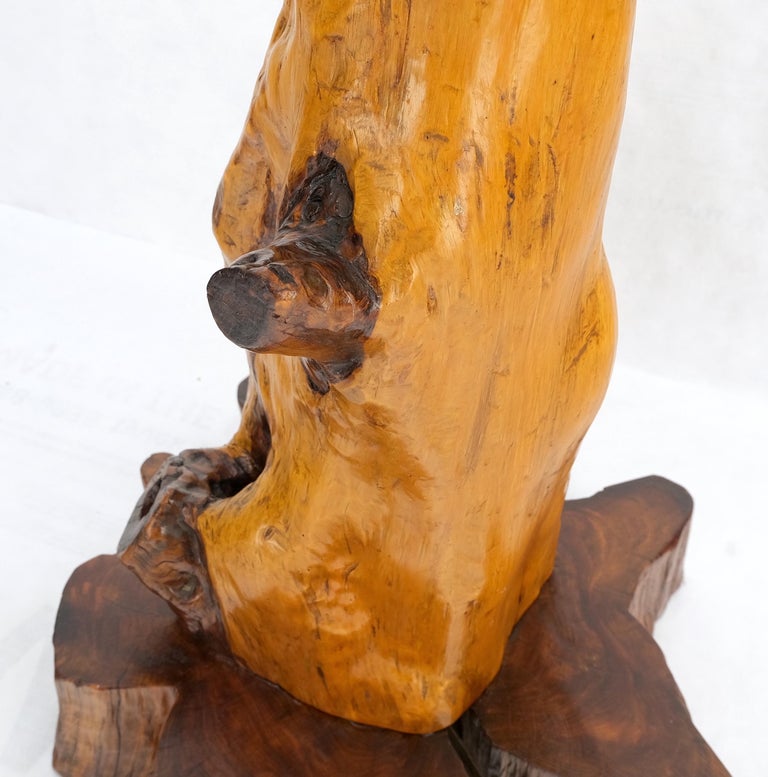 MidCentury Red Cedar Driftwood Style Base Table Lamp W/ Matching Shade