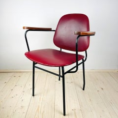 Mid-century red chair Italy 1960s