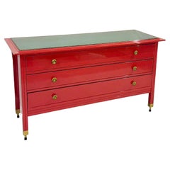 Mid-Century Red Chest of Drawers by Carlo di Carli - Italy 1970s