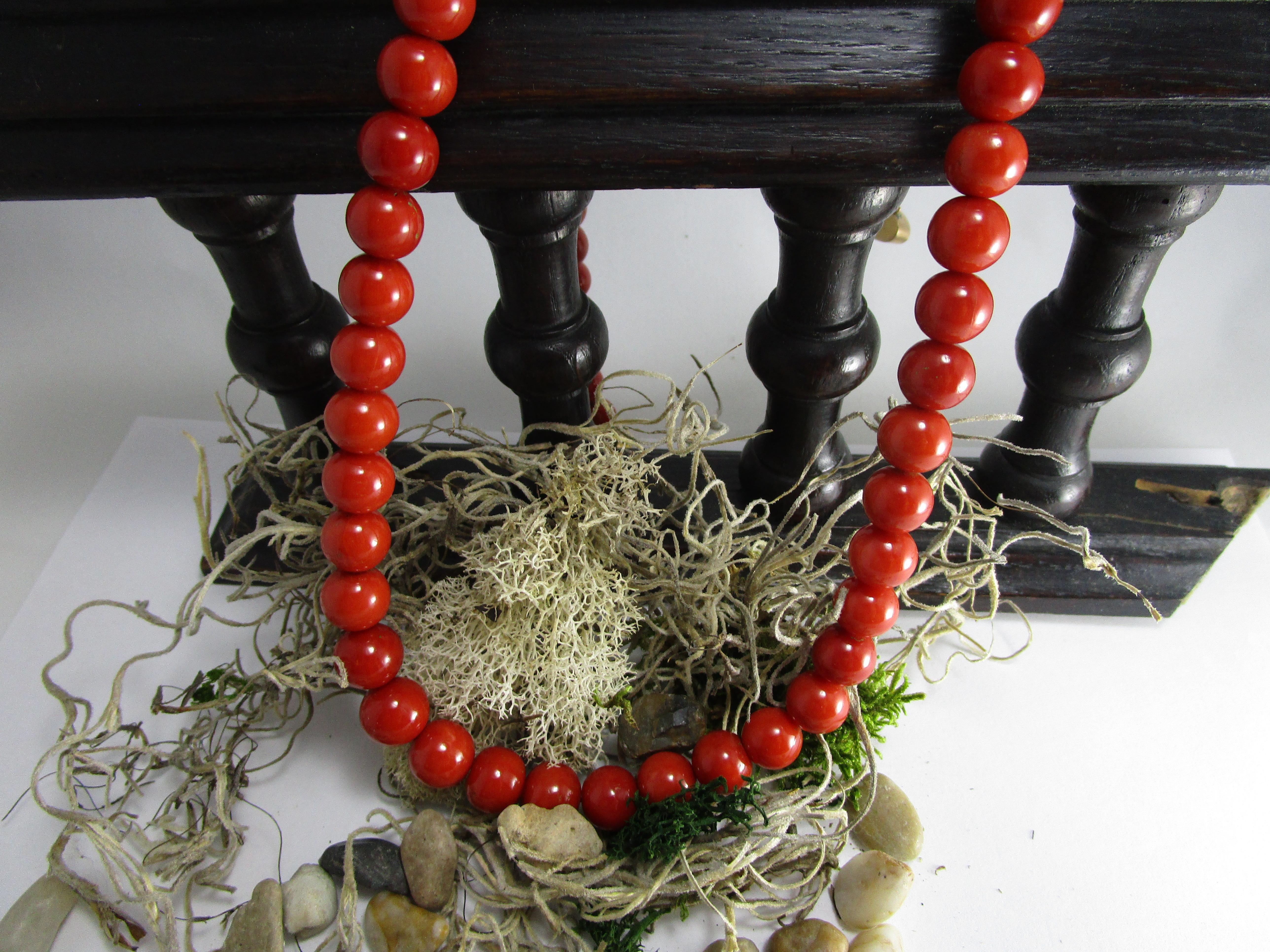 red coral beads