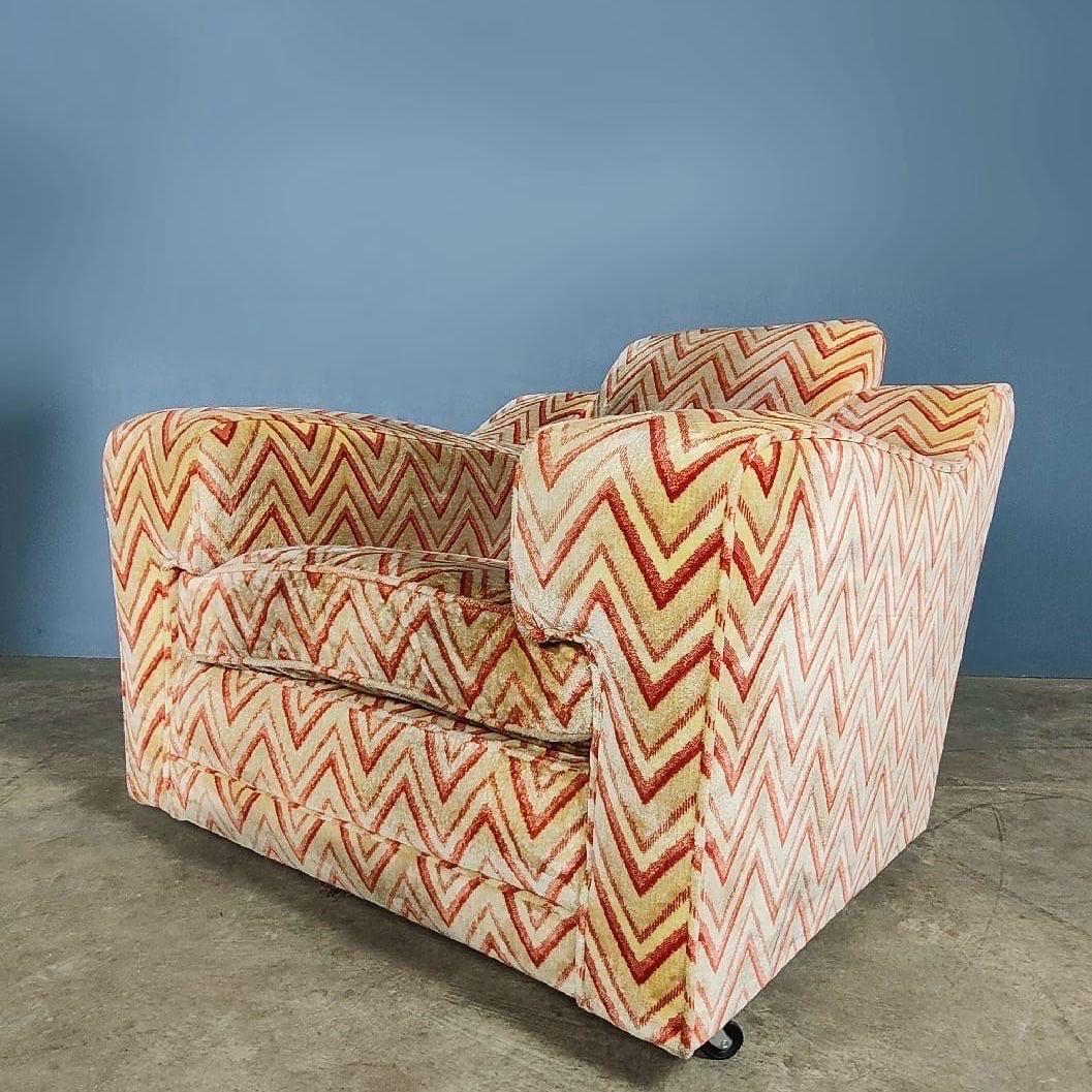 Mid-Century Modern Mid Century Red & Cream Matching Armchairs Club Chairs Vintage Retro MCM