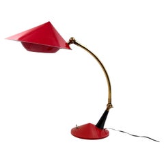 Mid century red desk Lamp, Stilux Milan Italy 1960 ca.