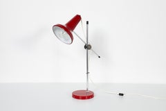 Mid-Century Red Enameled Adjustable Desk Lamp by Szarvasi Vas-Fémipari