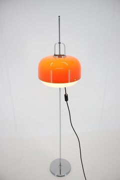 Midcentury Red Floor Lamp by Meblo Designed by Harvey Guzzini, Italy, 1970s