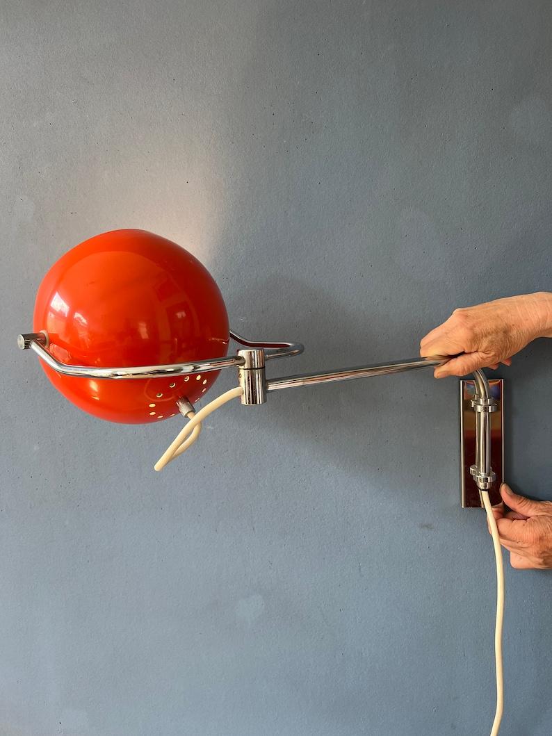 20th Century Mid Century Red GEPO Wall Lamp / Eyeball Wall Light, 1970s For Sale