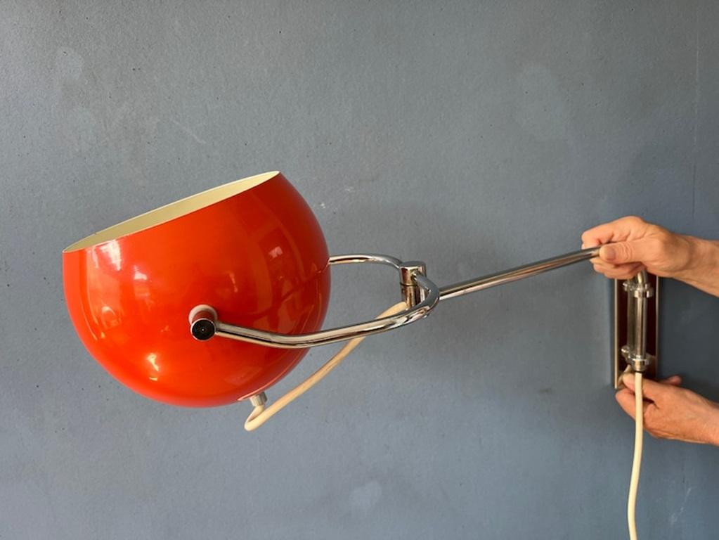 Mid Century Red GEPO Wall Lamp / Eyeball Wall Light, 1970s For Sale 2