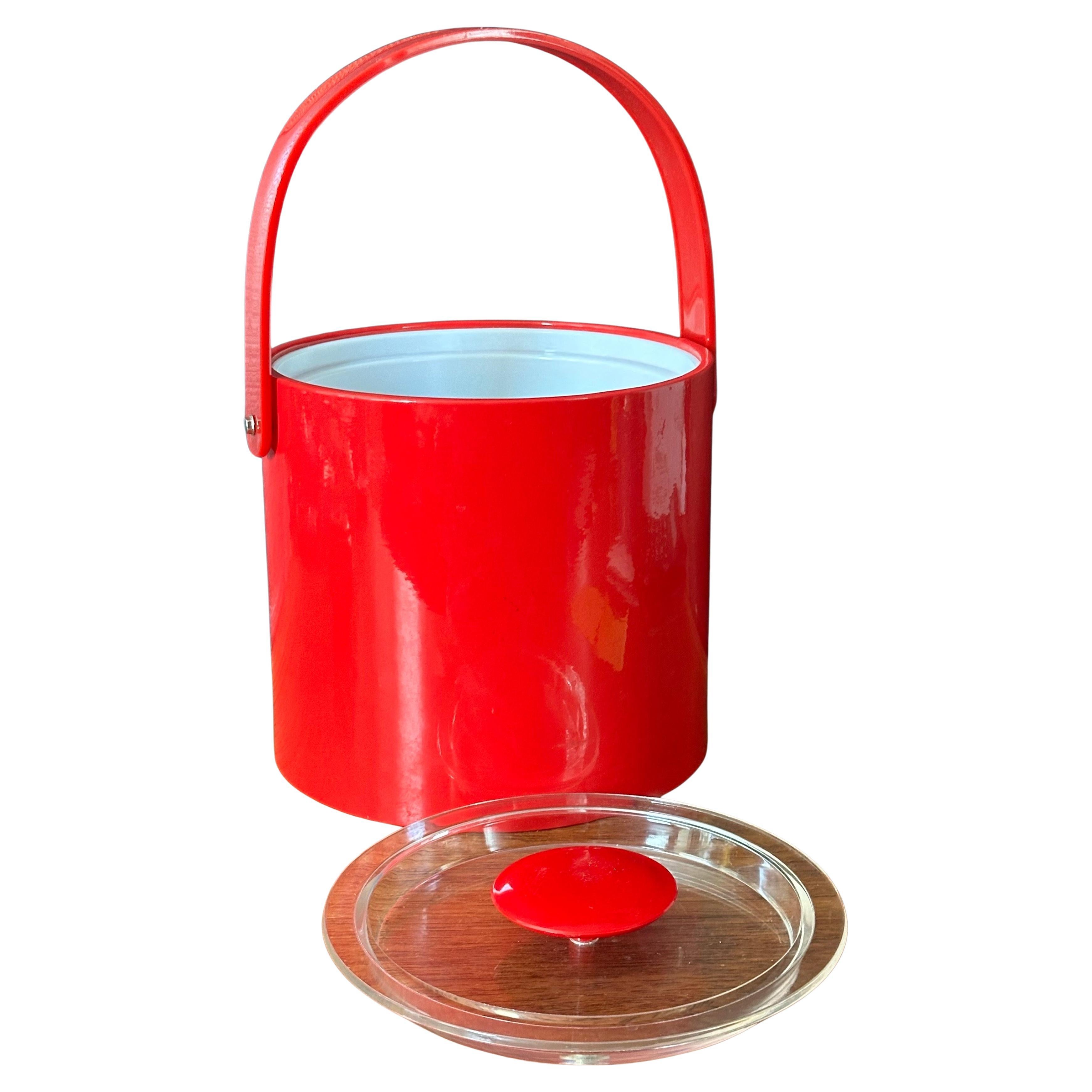 Mid-Century Modern Mid-Century Red Ice Bucket by Georges Briard