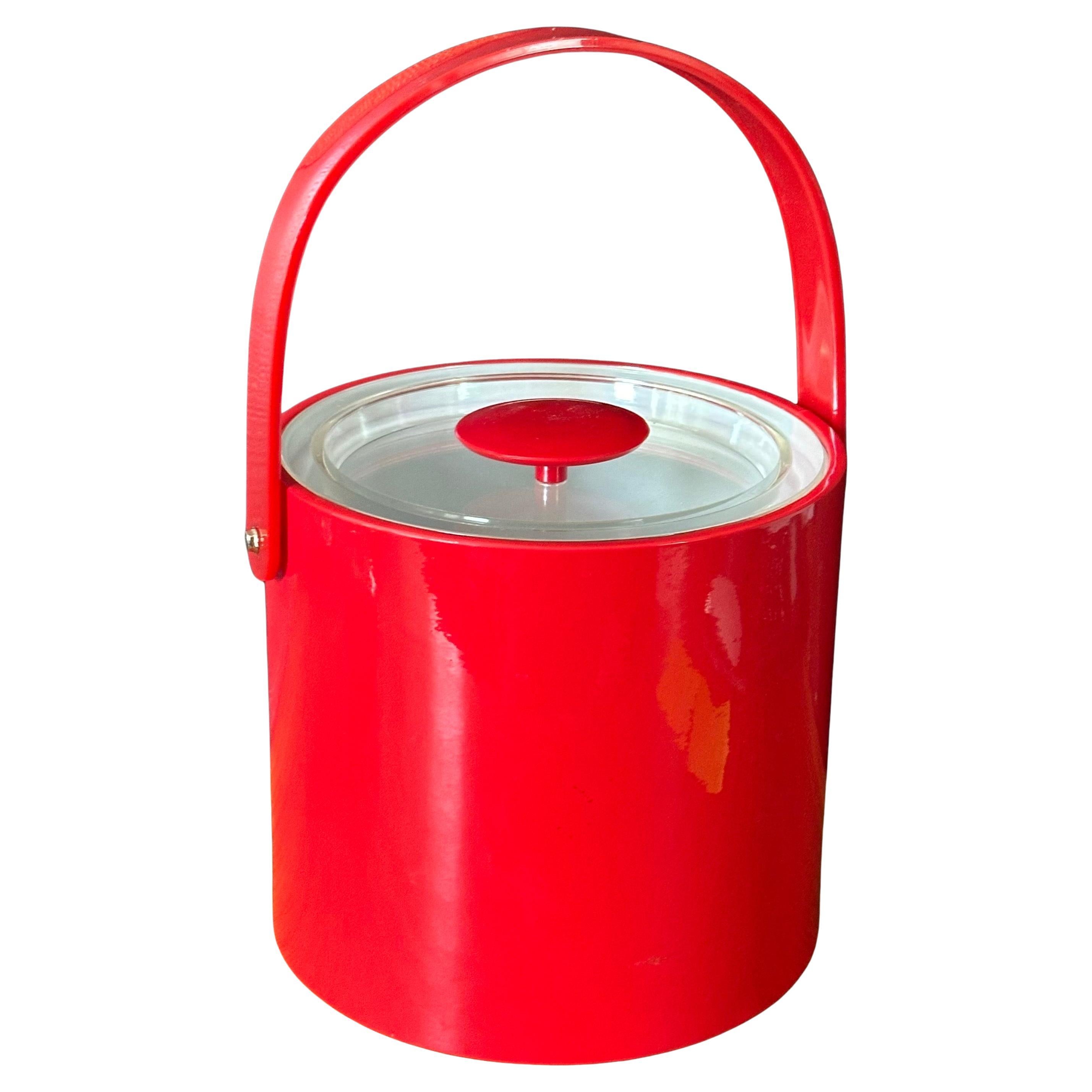 Mid-Century Red Ice Bucket by Georges Briard 2