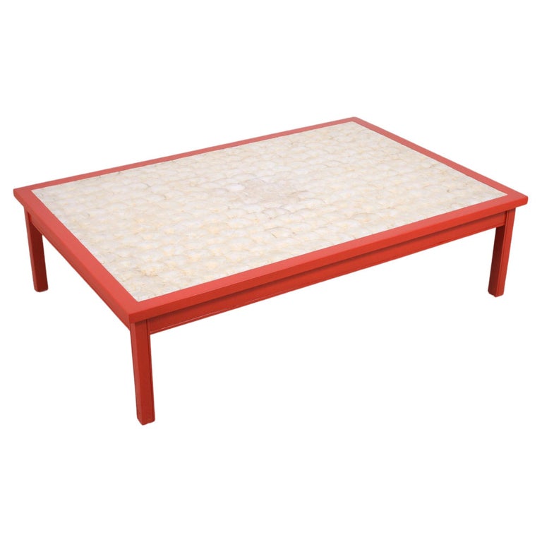 Red MidCentury Modern Coffee Table For Sale at 1stDibs