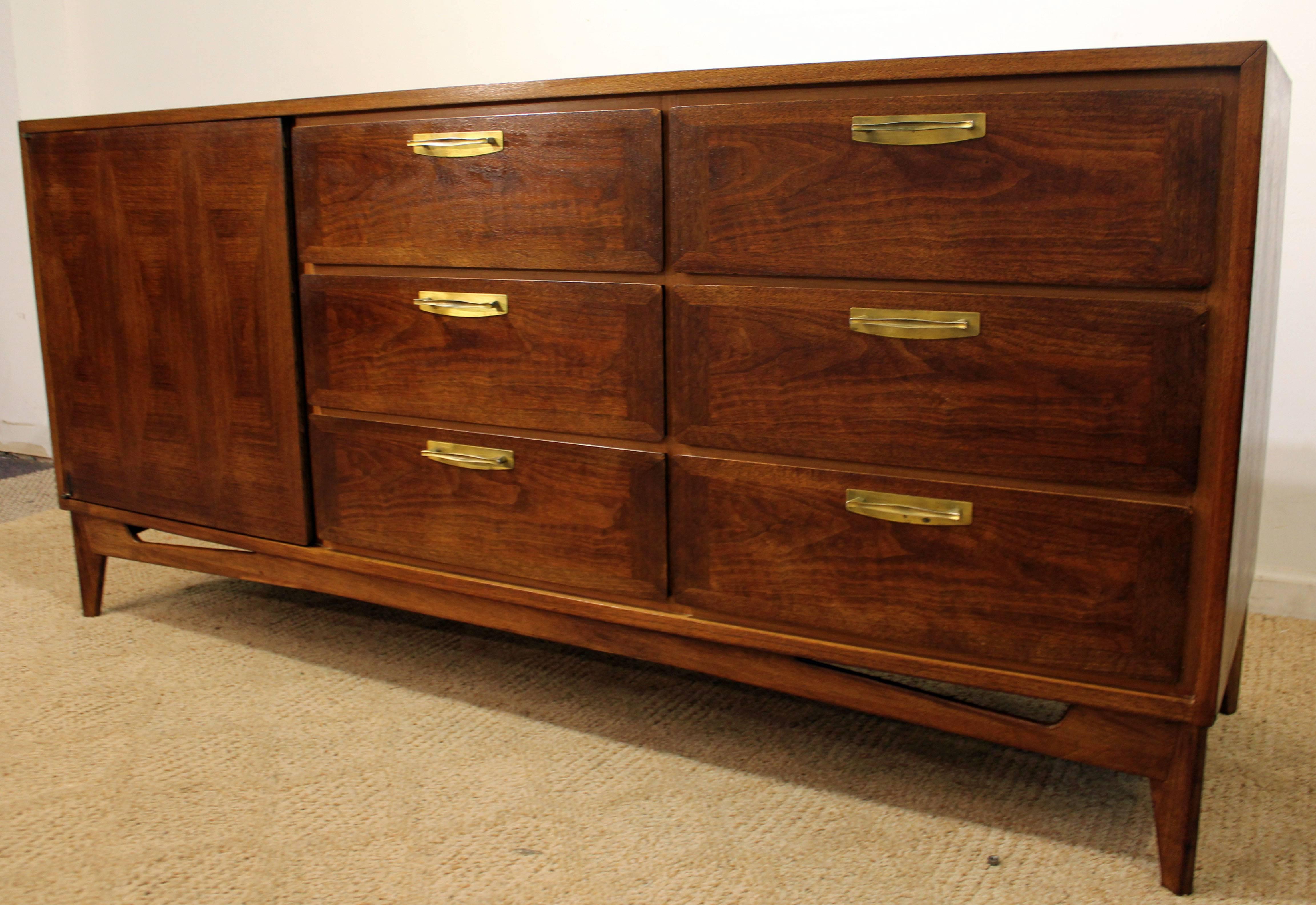 Mid-Century Modern Midcentury Red Lion Furniture Parquet Front Credenza