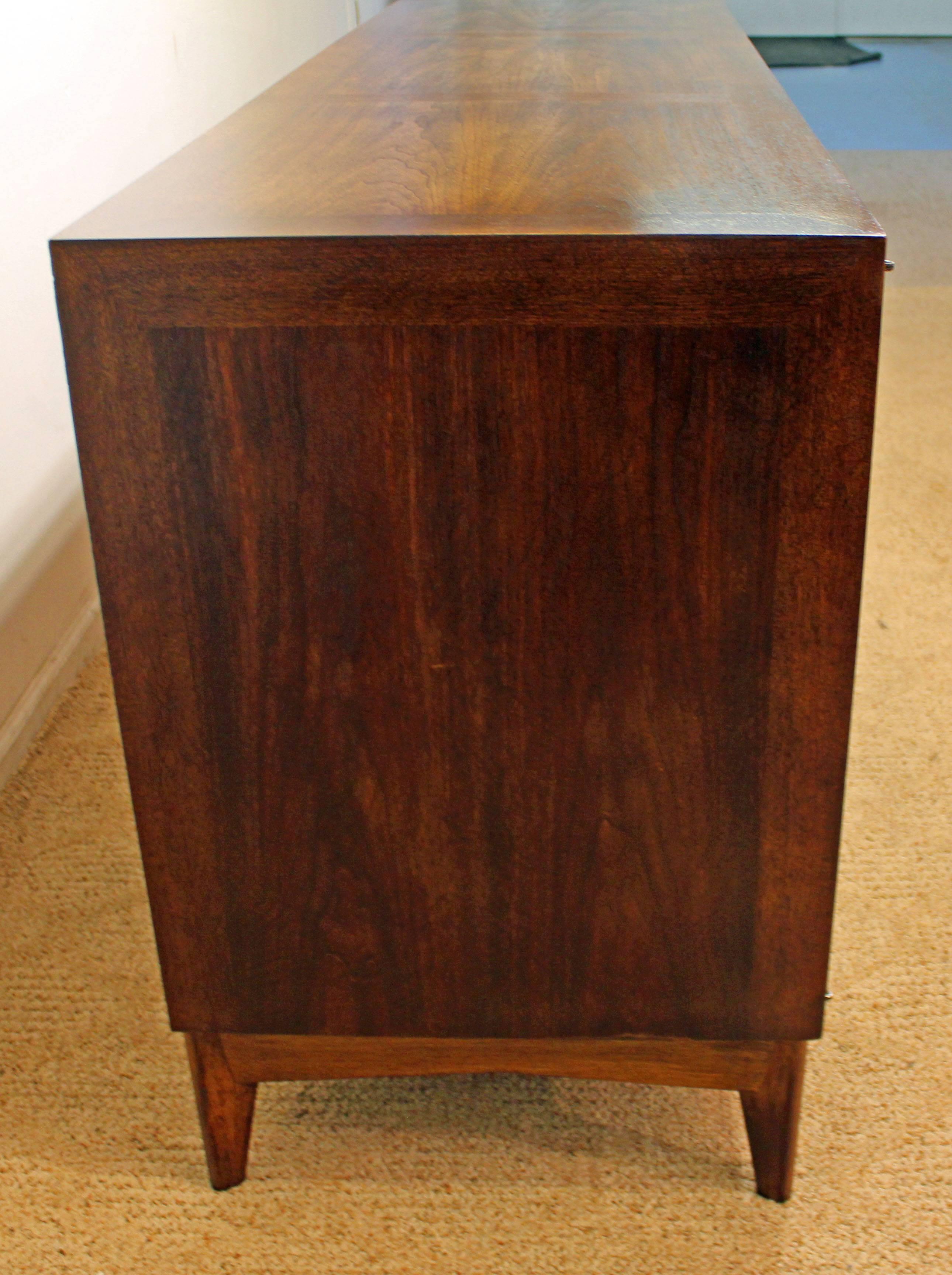 Brass Midcentury Red Lion Furniture Parquet Front Credenza