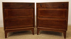 Midcentury Red Lion Furniture Parquet Front Nightstands