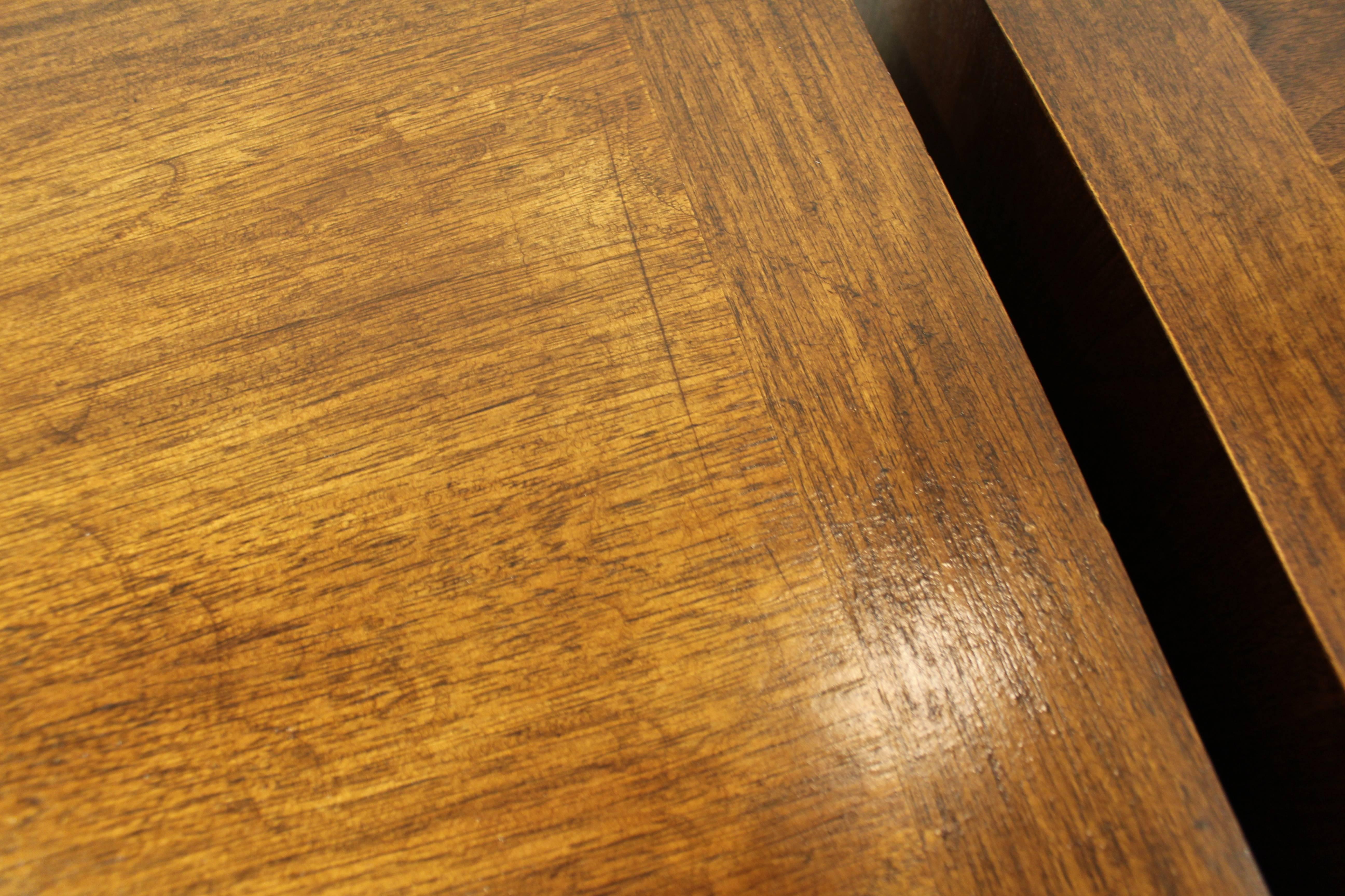 Milieu du XXe siècle Tables de chevet Midcentury Red Lion Furniture Parquet Front