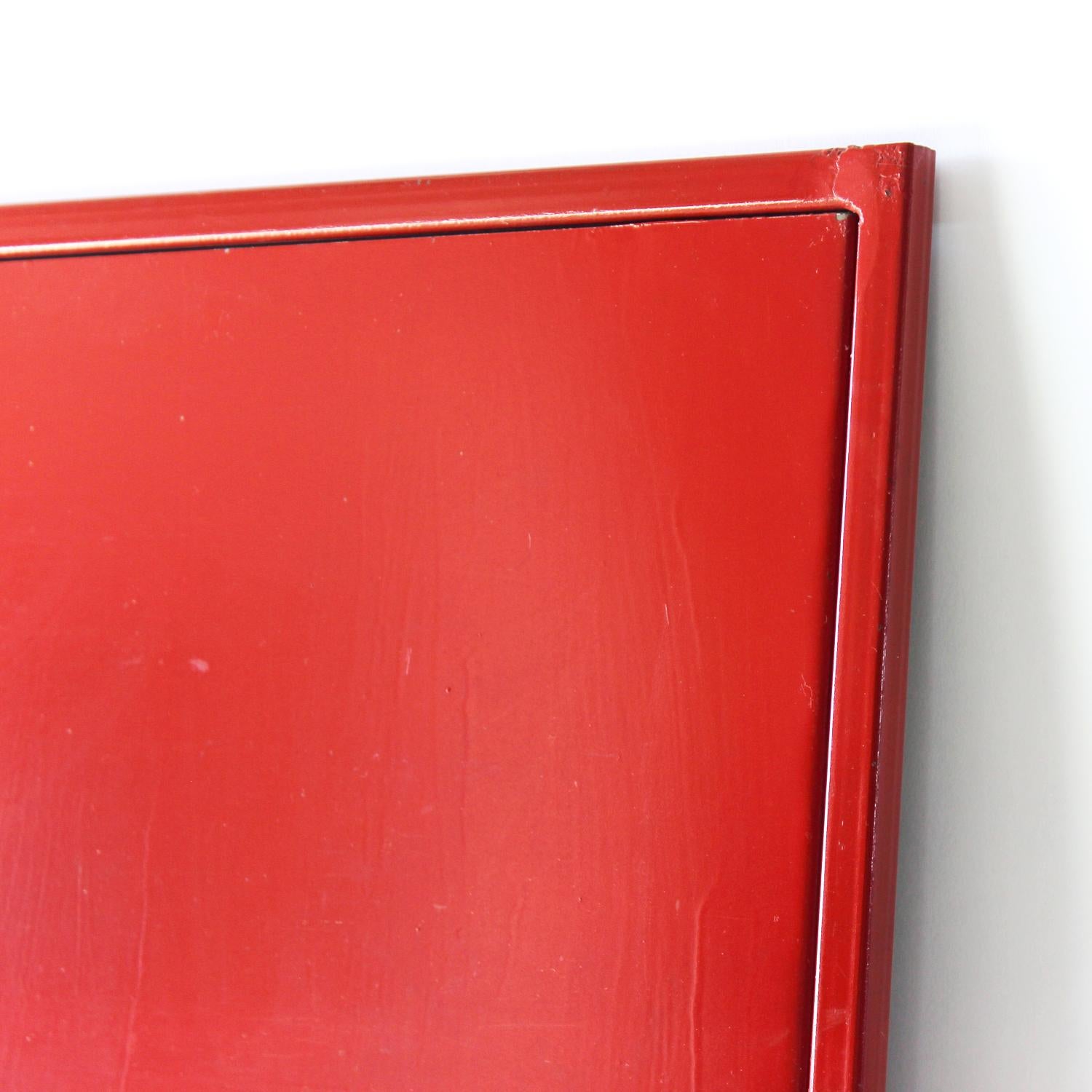 Mid Century Red Metal Hallway Hanger Wall, Czechoslovakia 1950s For Sale 3