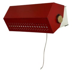 Mid-Century Red Metal Singe Sconce by N Leuchten, 1960s, Germany