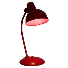 Mid Century Red Metal Table Lamp by Kaiser, 1960s, Germany