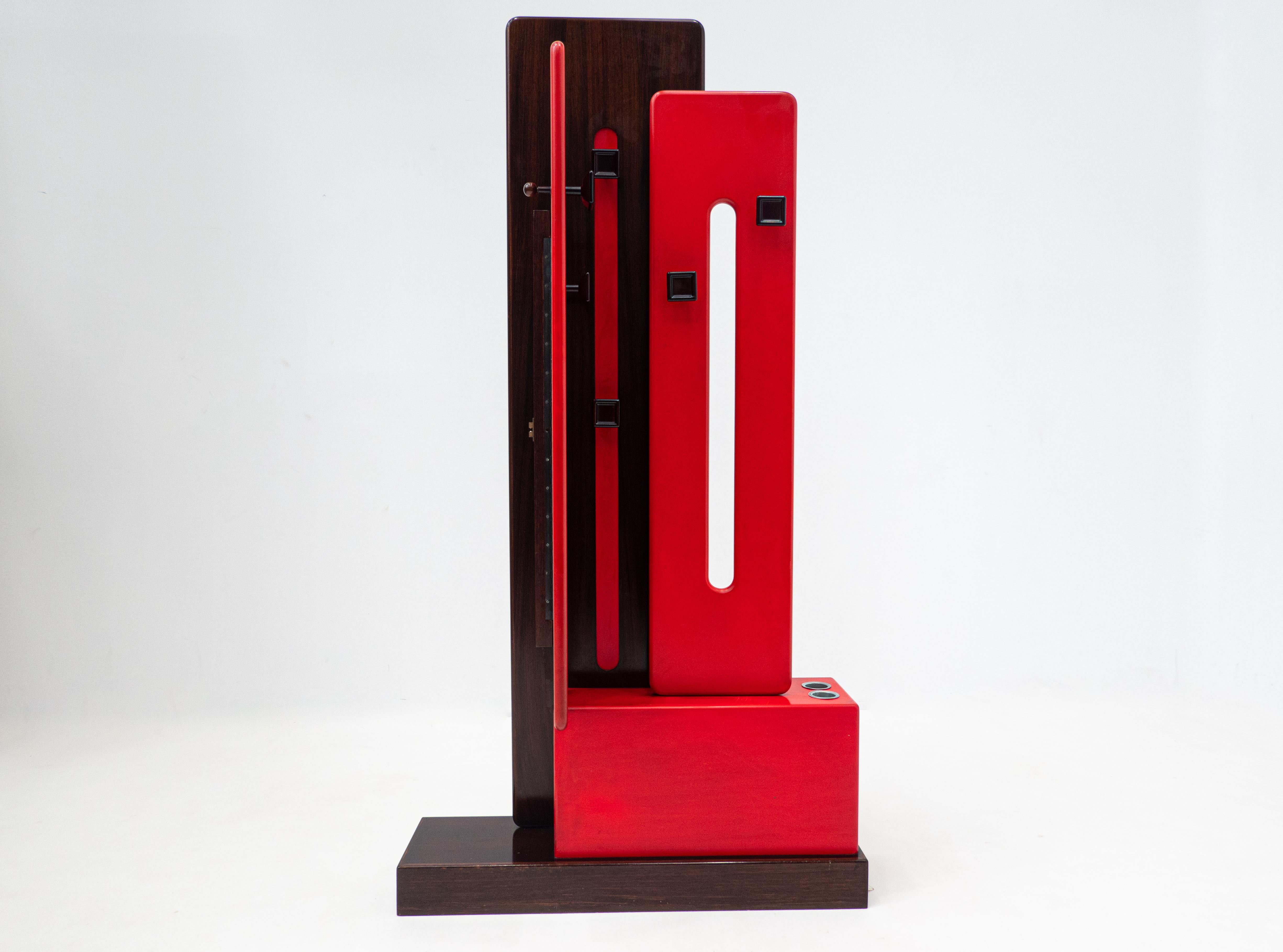 Mid-Century Red Modulable Coat Rack by Carlo di Carli for Fiarm, Italy 1960s For Sale 3