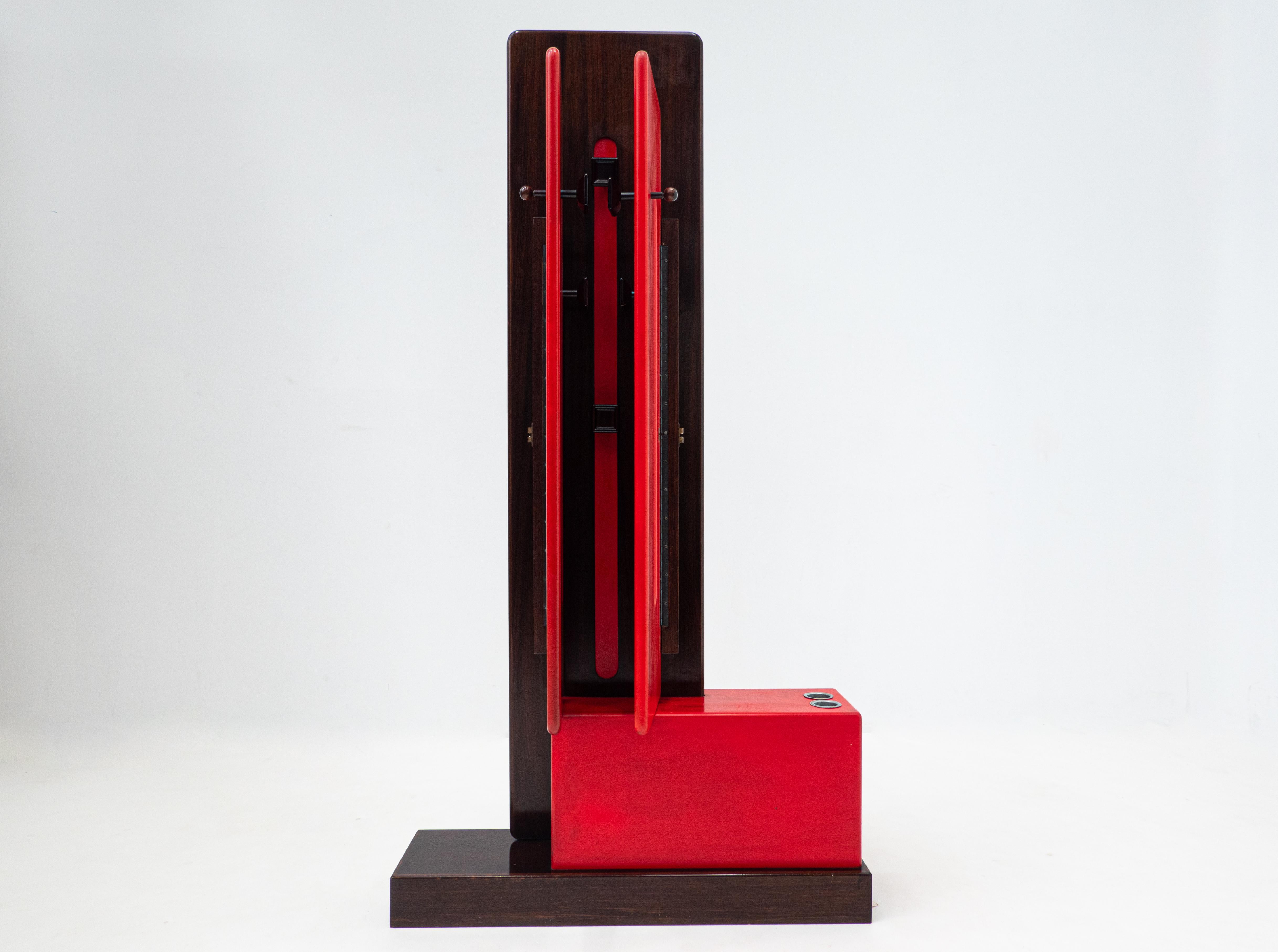 Mid-Century Red Modulable Coat Rack by Carlo di Carli for Fiarm, Italy 1960s For Sale 4