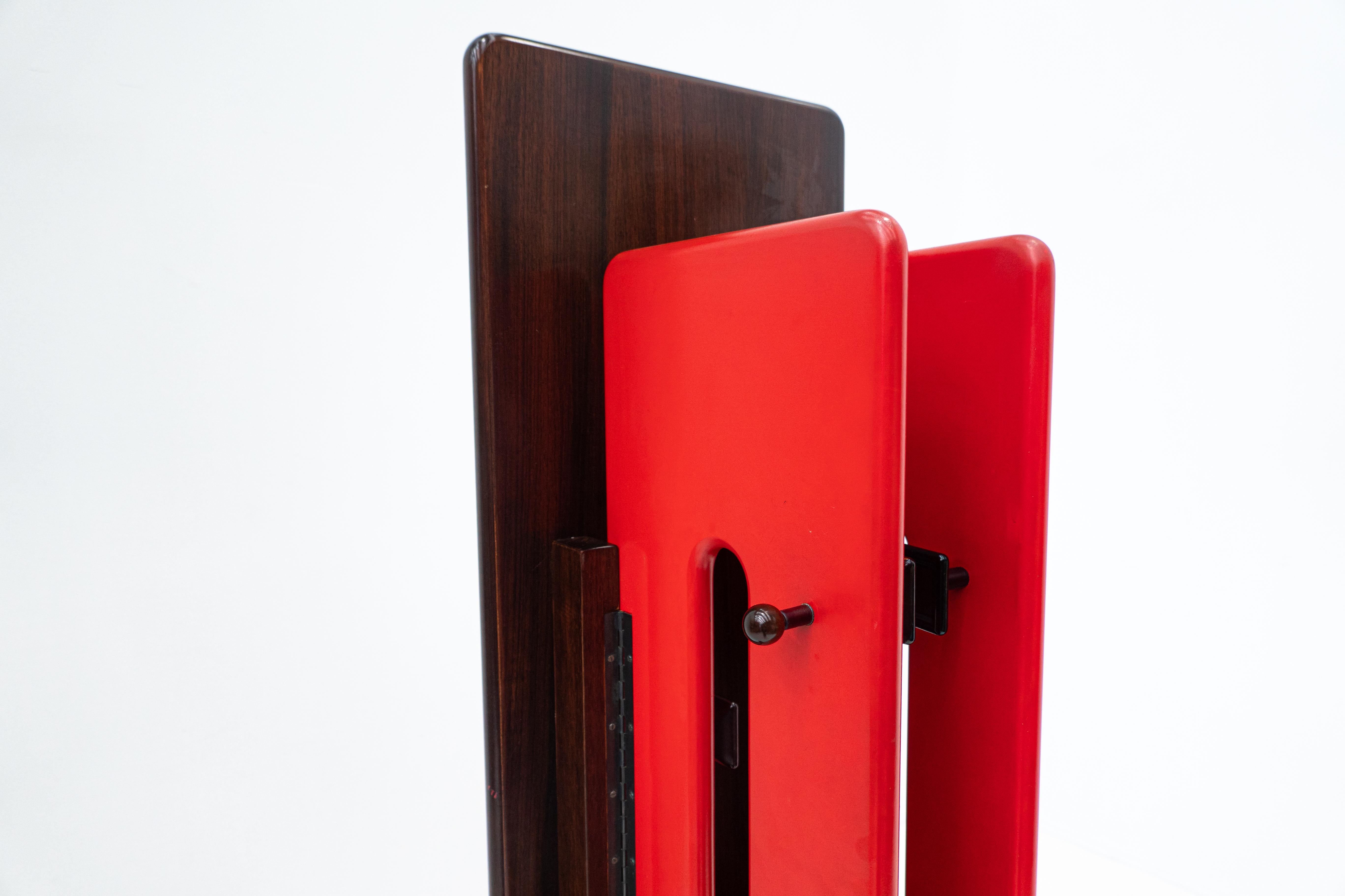 Mid-Century Red Modulable Coat Rack by Carlo di Carli for Fiarm, Italy 1960s For Sale 5