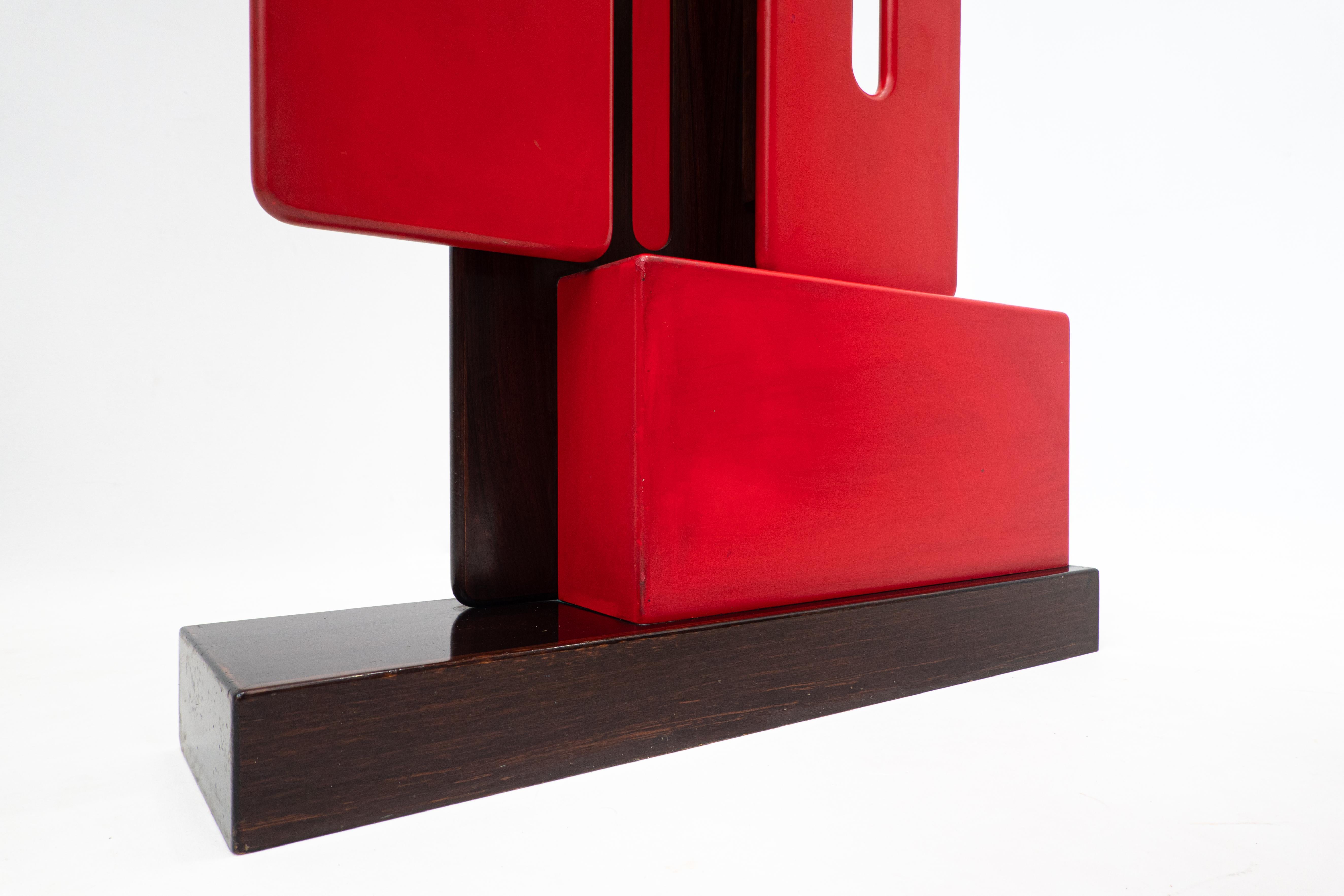 Mid-Century Red Modulable Coat Rack by Carlo di Carli for Fiarm, Italy 1960s In Good Condition For Sale In Brussels, BE