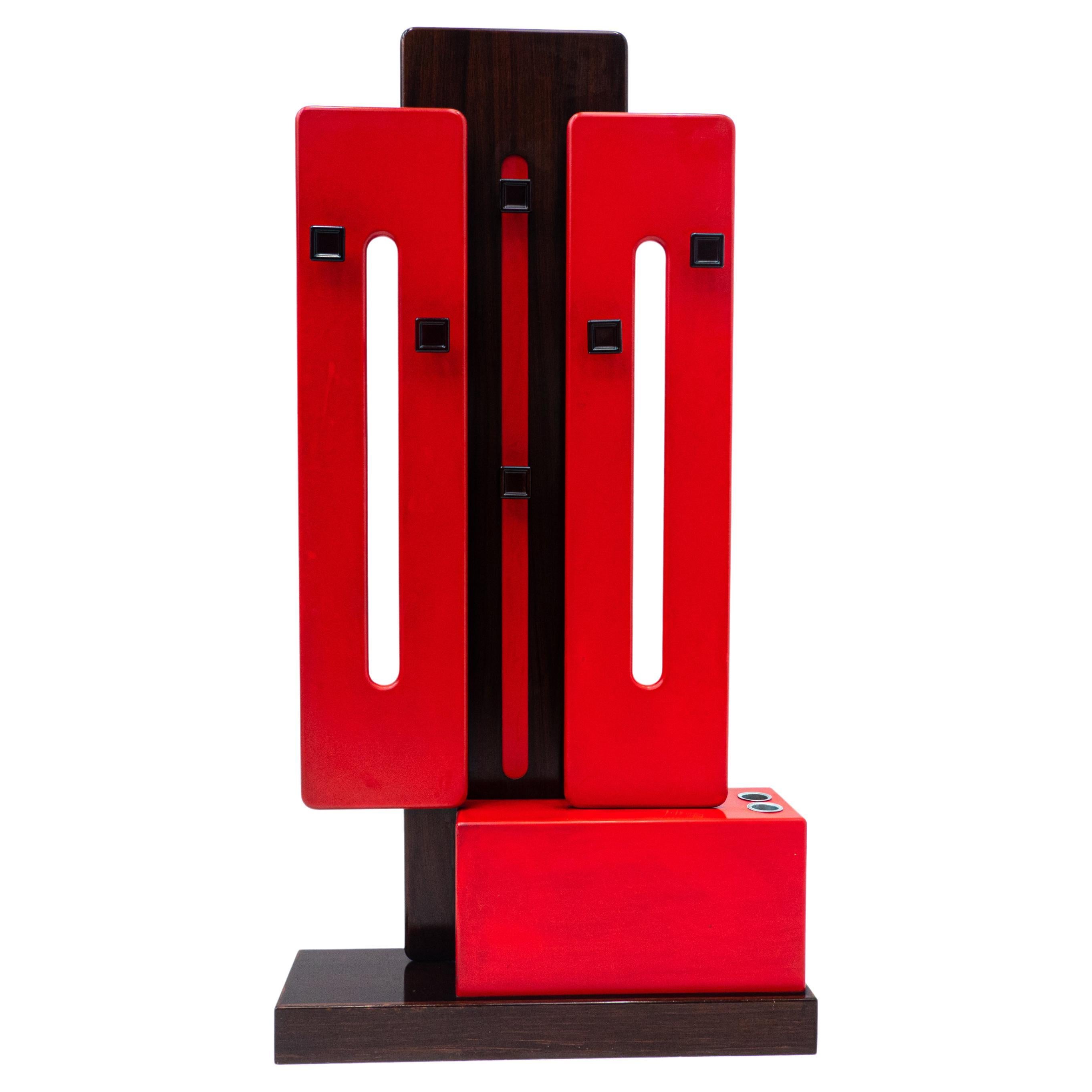 Mid-Century Red Modulable Coat Rack by Carlo di Carli for Fiarm, Italy 1960s For Sale