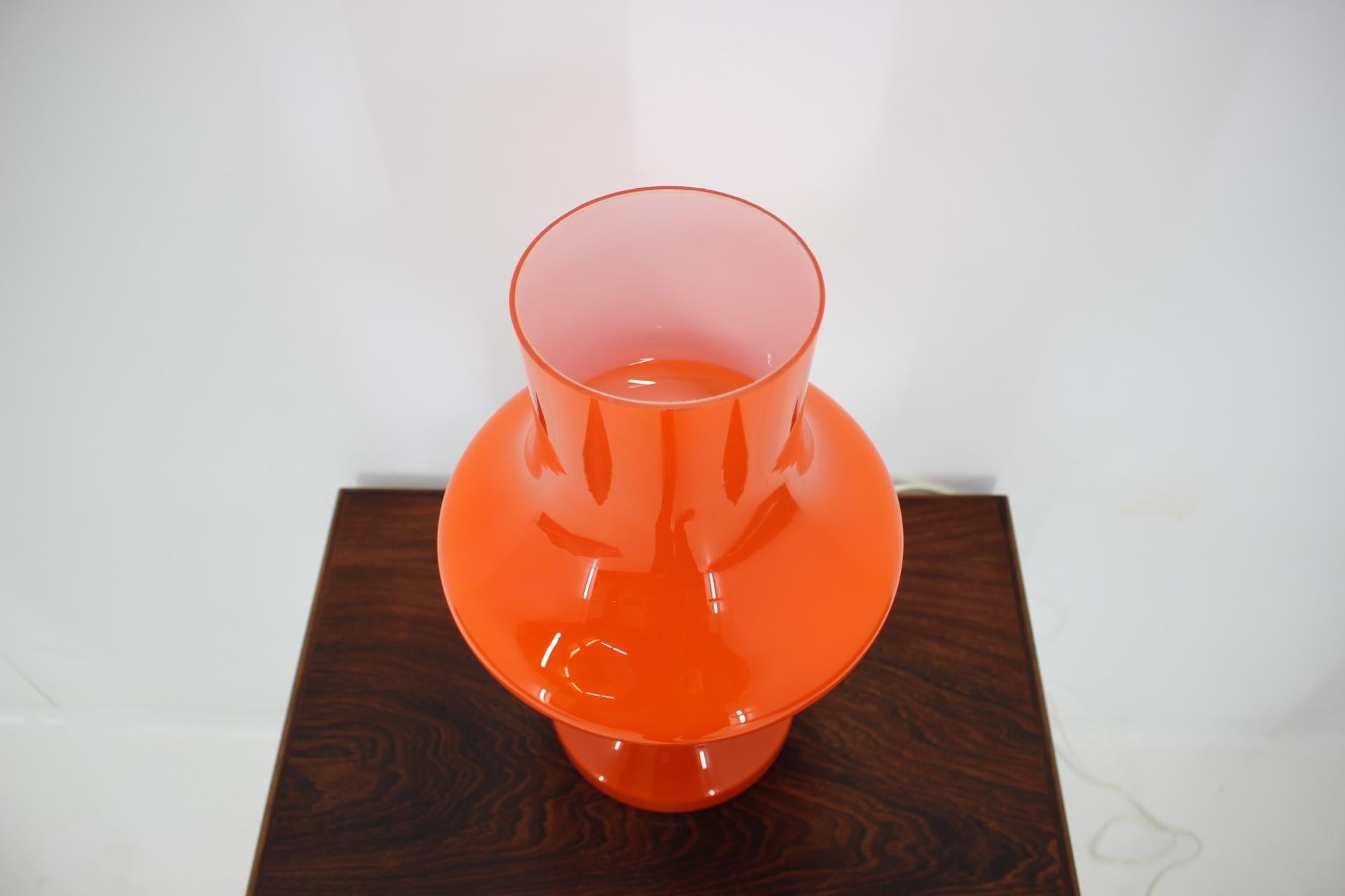 Mid-Century Modern Midcentury Red Opaline Glass Table Designed by Stefan Tabery, 1970s