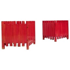 Mid-Century Red Planters by Ettore Sottsass for Poltronova, Italy 1961