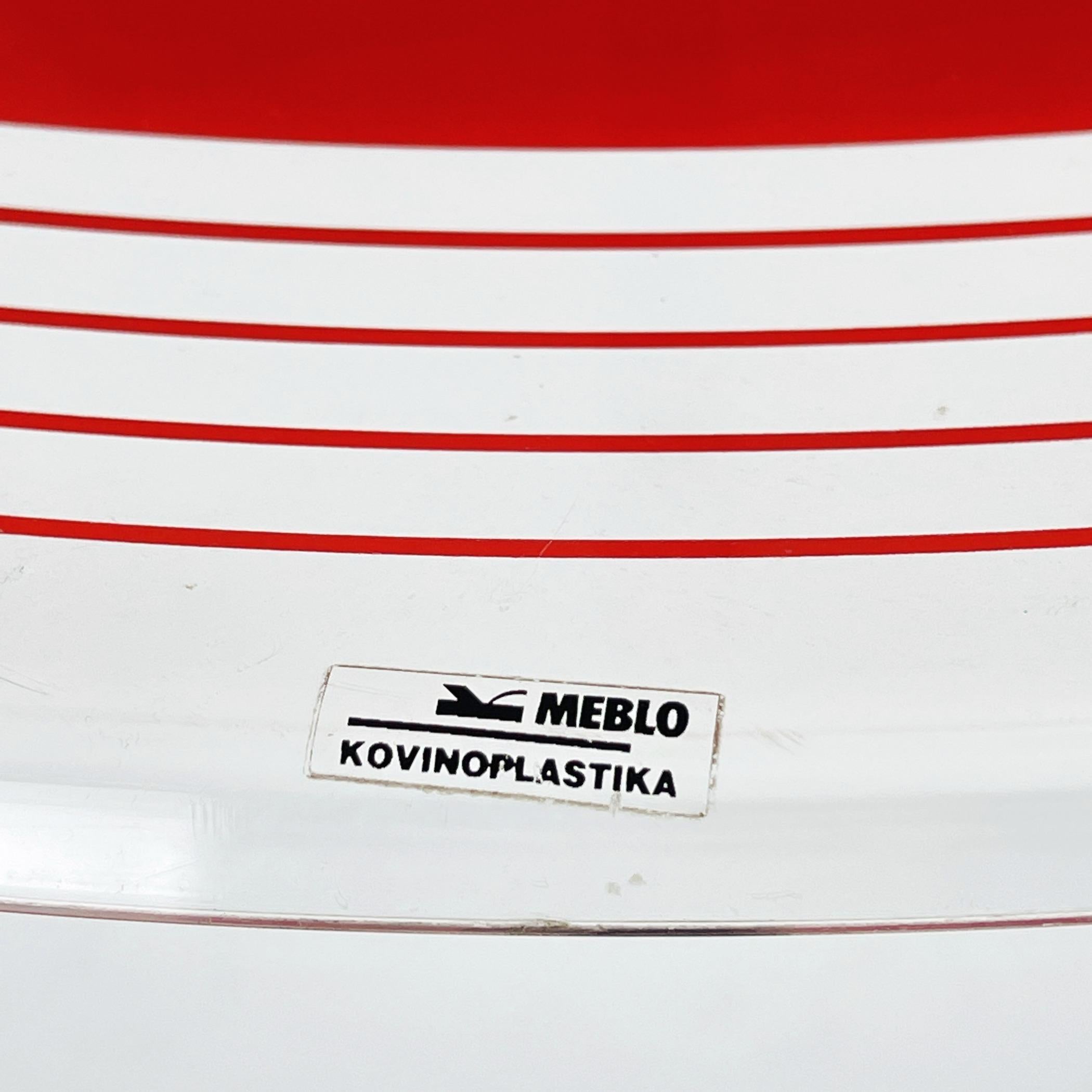 Mid-Century moderno Lampada a sospensione in plastica rossa della metà del secolo scorso Albatros Meblo Yugoslavia anni '70 in vendita