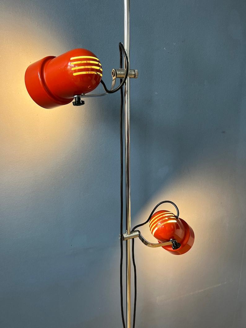 Mid Century Red Space Age Floor Lamp, 1970s In Excellent Condition For Sale In ROTTERDAM, ZH