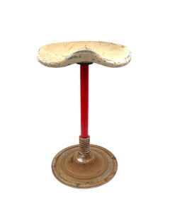 Mid-century red stool, France 1950s