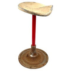 Mid-century red stool, France 1950s