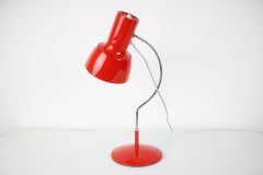 Lampada da tavolo rossa di metà secolo disegnata da Josef Hůrka per Napako, anni '70