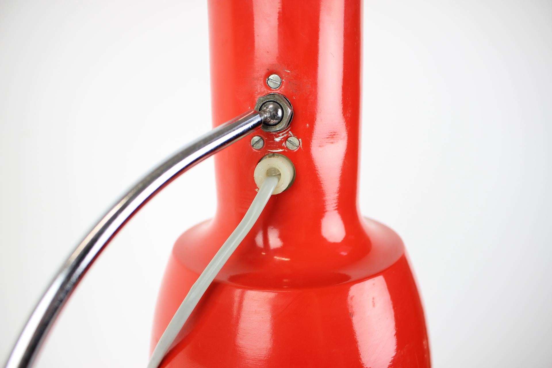 Late 20th Century Mid-Century Red Table Lamp Designed by Josef Hůrka for Napako, 1970's For Sale
