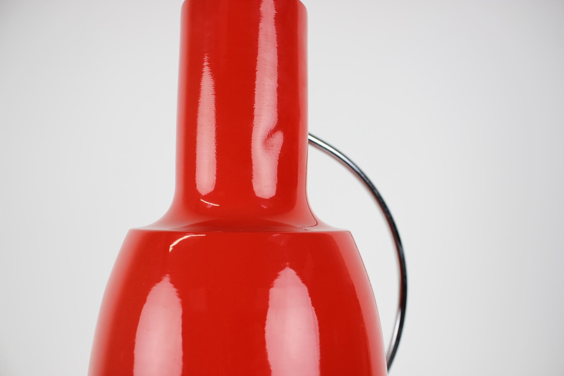 Mid-Century Red Table Lamp Designed by Josef Hůrka for Napako, 1970's For Sale 1