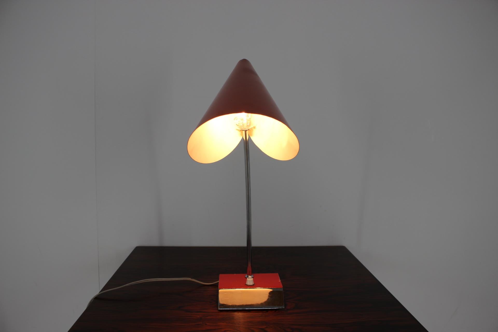 Midcentury Red Table Lamp, Josef Hurka, 1950s For Sale 1