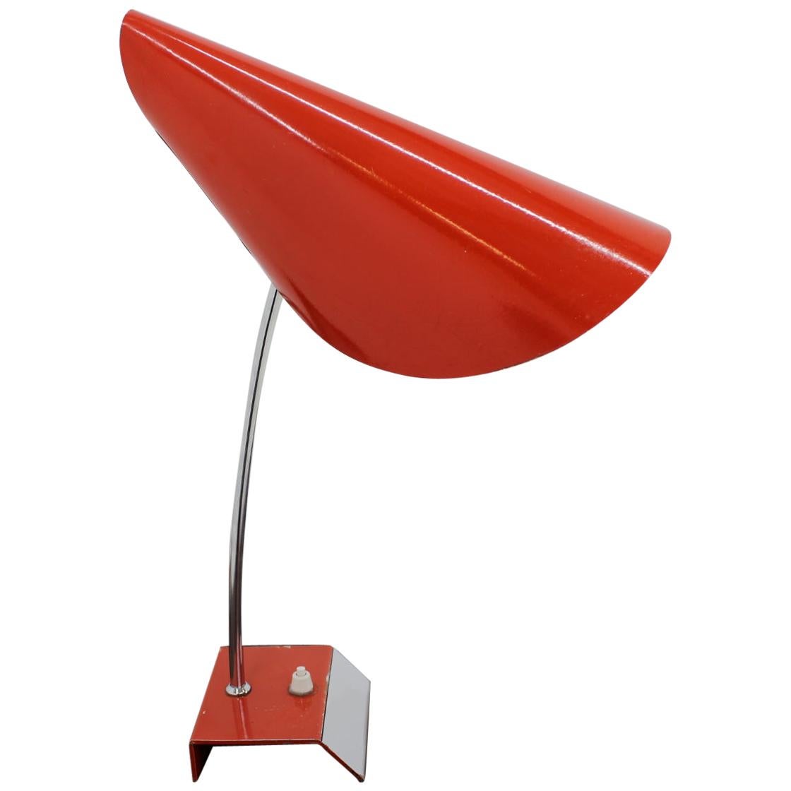 Lampe de bureau rouge du milieu du siècle dernier, Josef Hurka, années 1950
