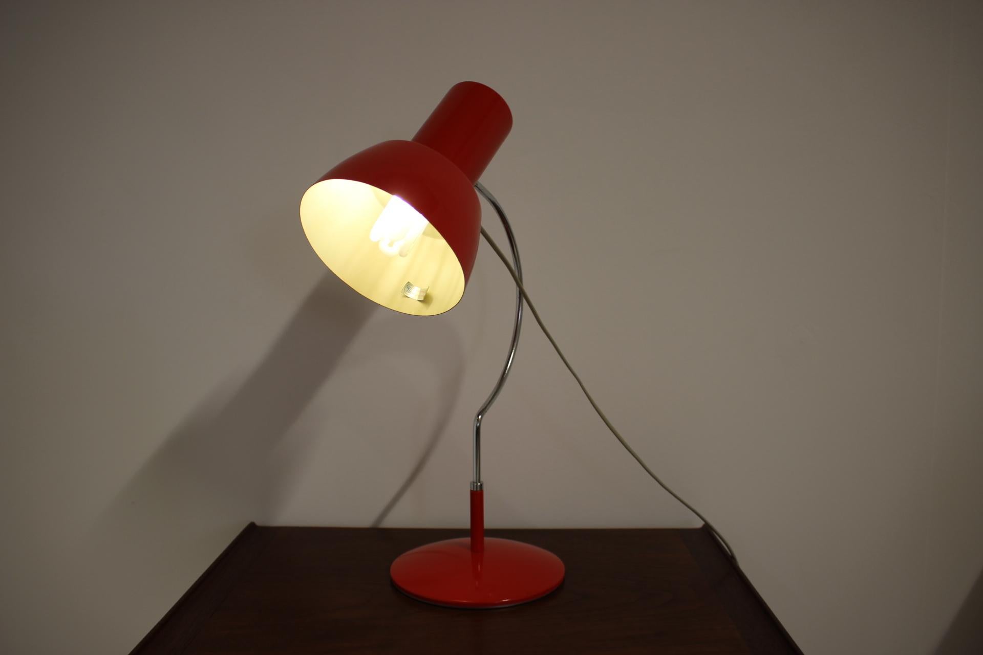 Midcentury Red Table Lamp/ Napako, 1960s For Sale 1