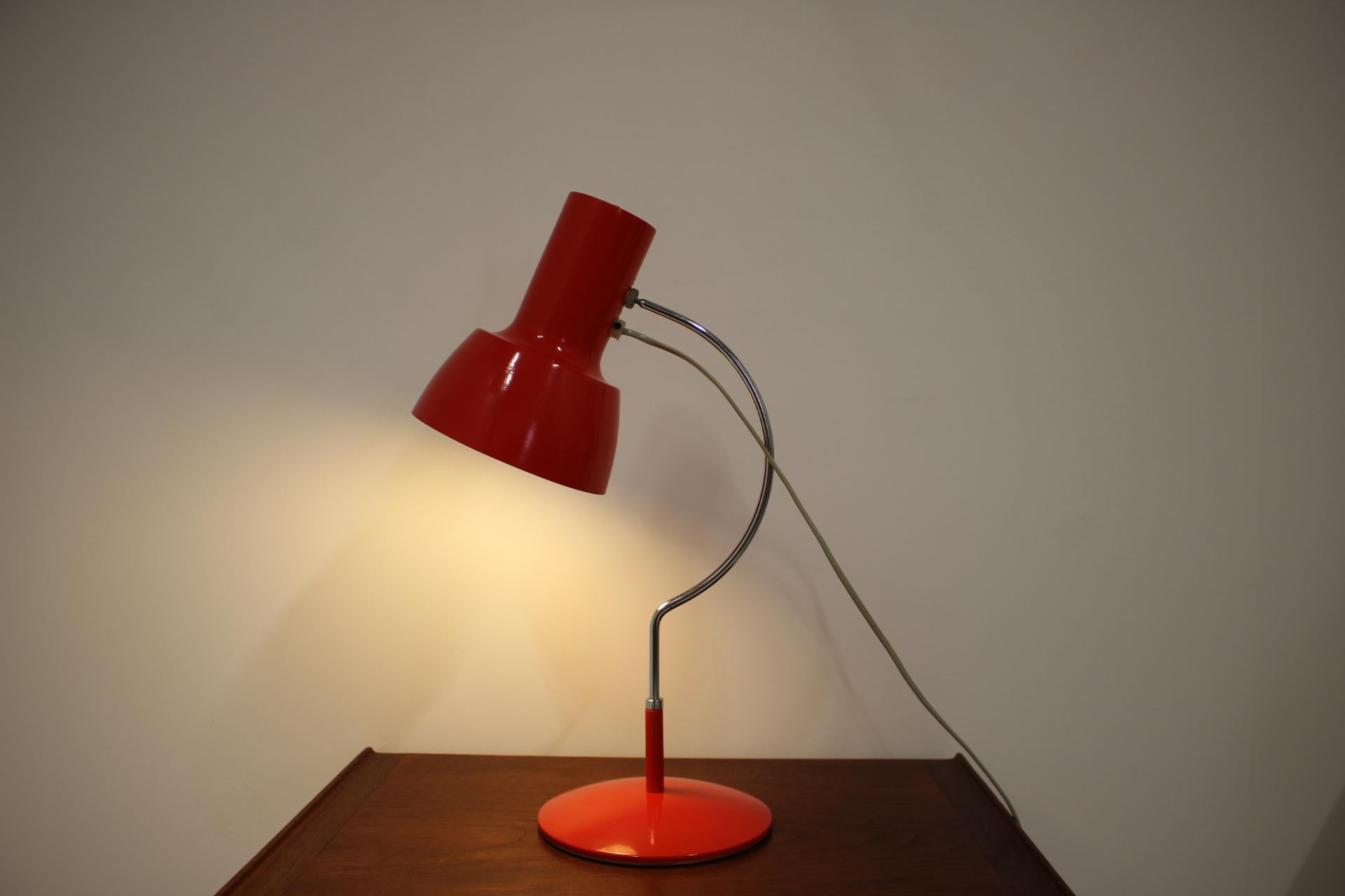 Midcentury Red Table Lamp/ Napako, 1960s For Sale 2