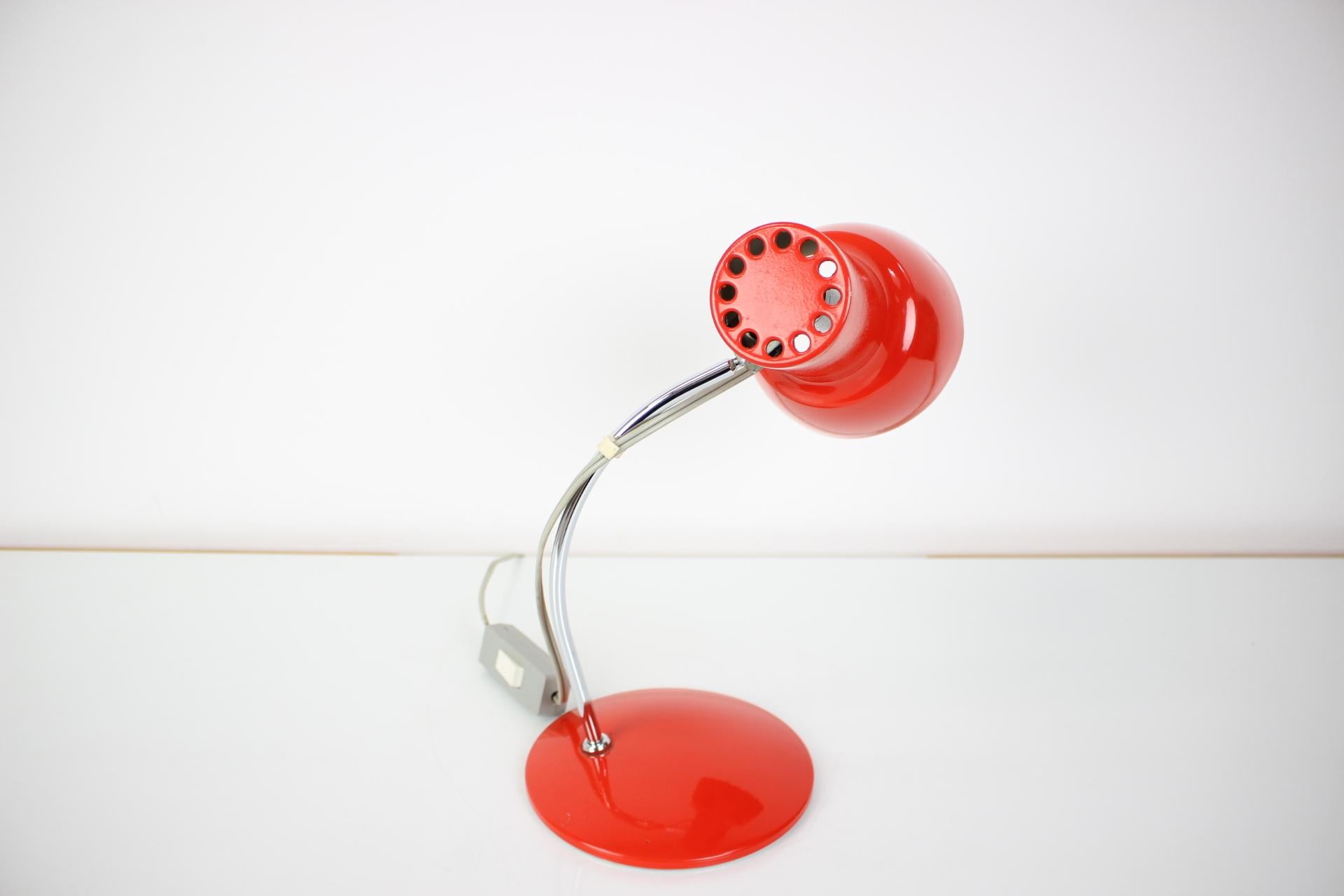 Mid-Century Modern  Mid-Century Red Table Lamp / Napako, 1970's For Sale