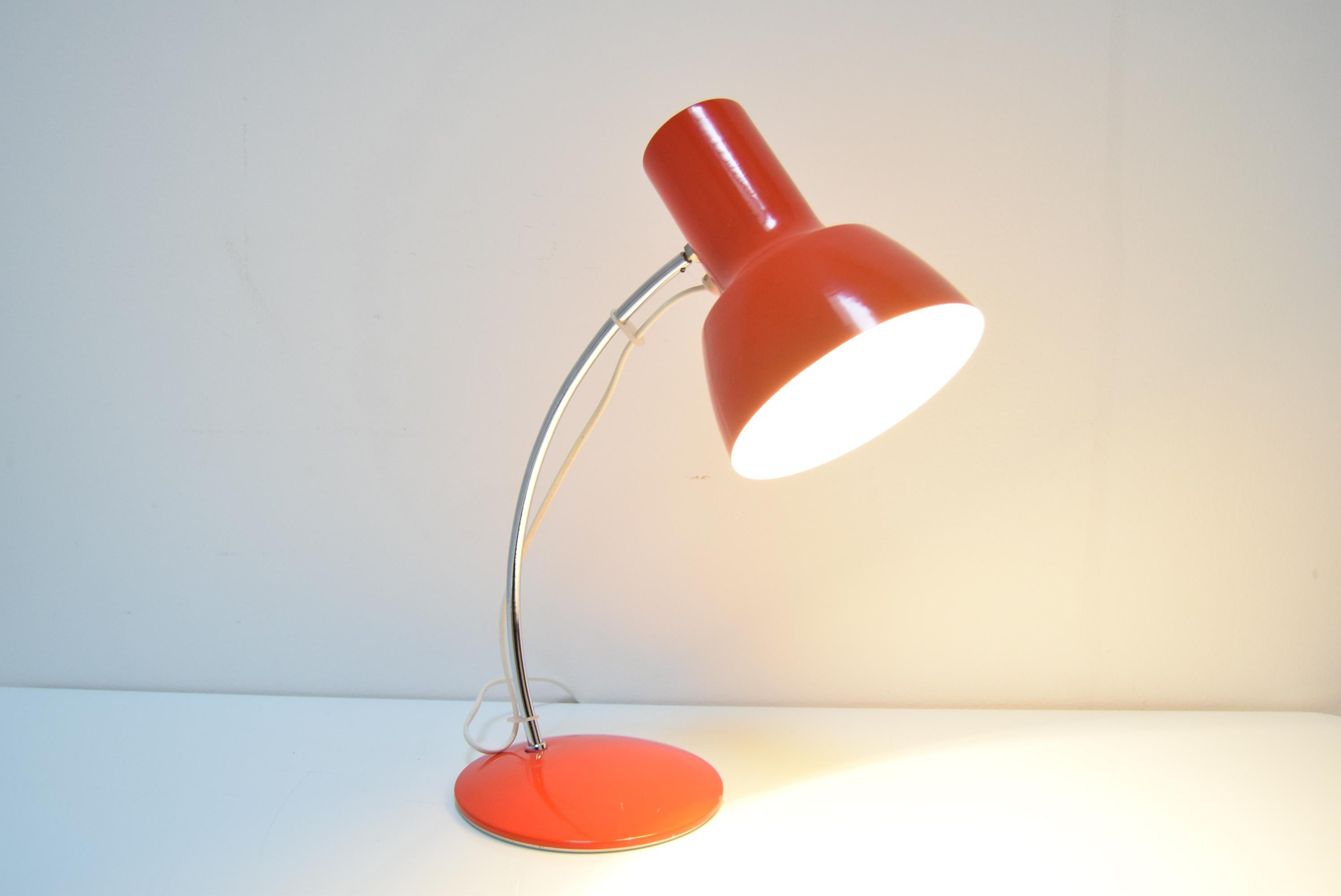 Midcentury Red Table Lamp/Napako Designed by Josef Hurka, 1970s For Sale 4