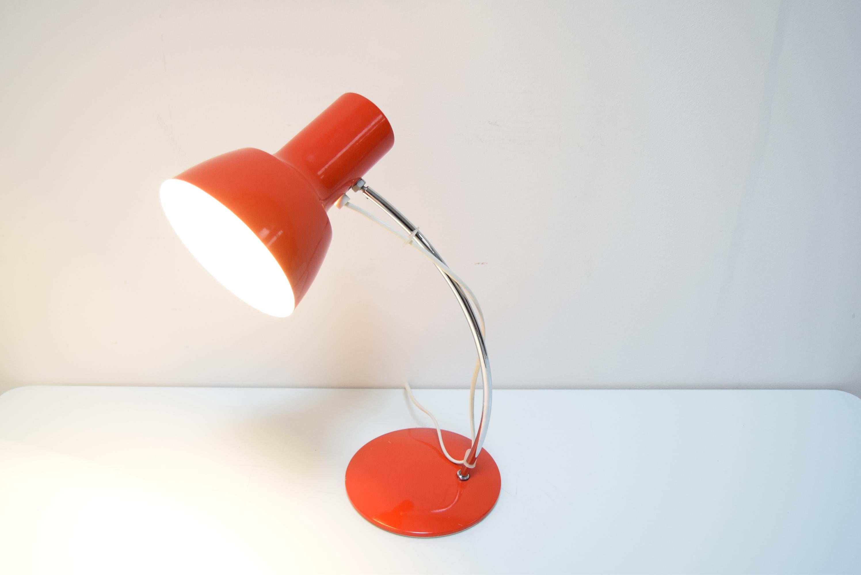 Midcentury Red Table Lamp/Napako Designed by Josef Hurka, 1970s For Sale 6