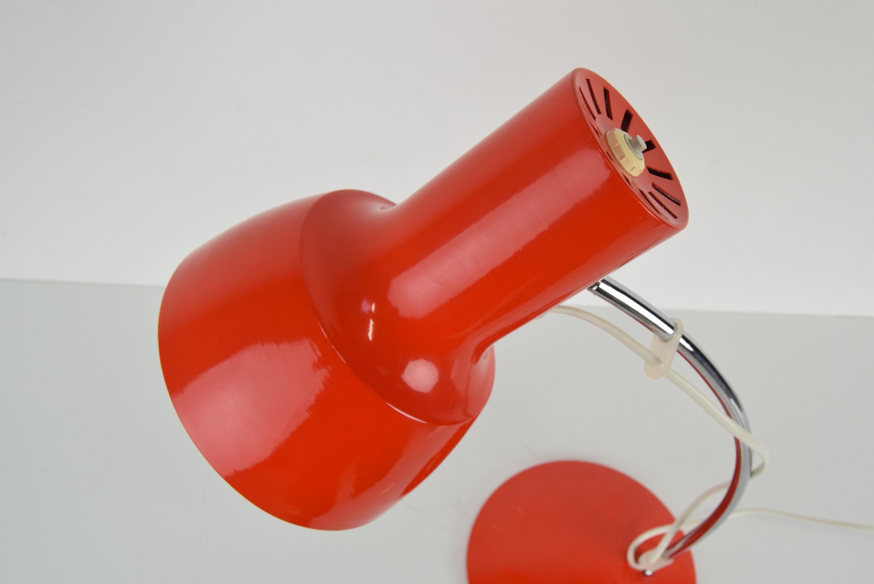 Midcentury Red Table Lamp/Napako Designed by Josef Hurka, 1970s For Sale 7