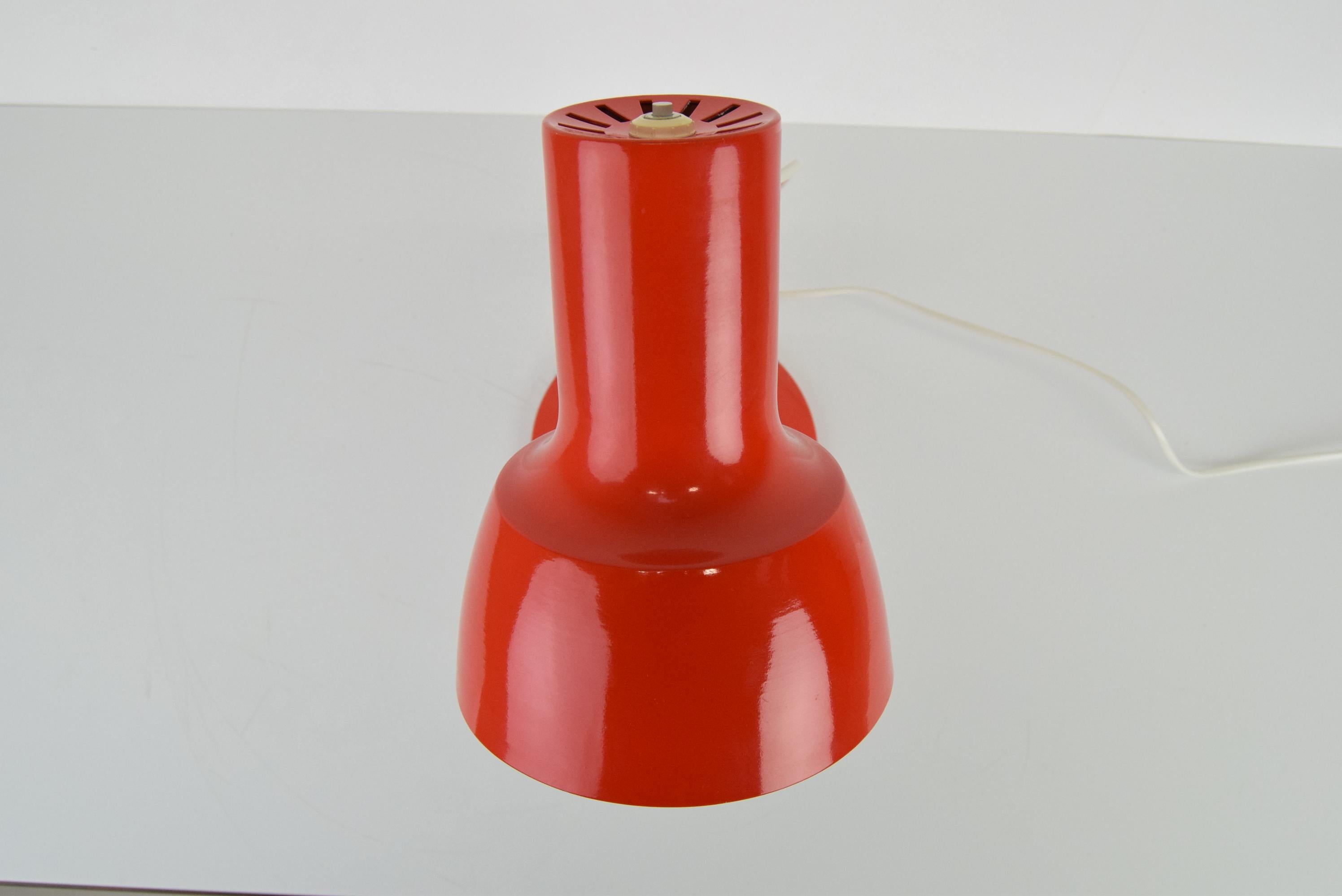 Midcentury Red Table Lamp/Napako Designed by Josef Hurka, 1970s For Sale 8