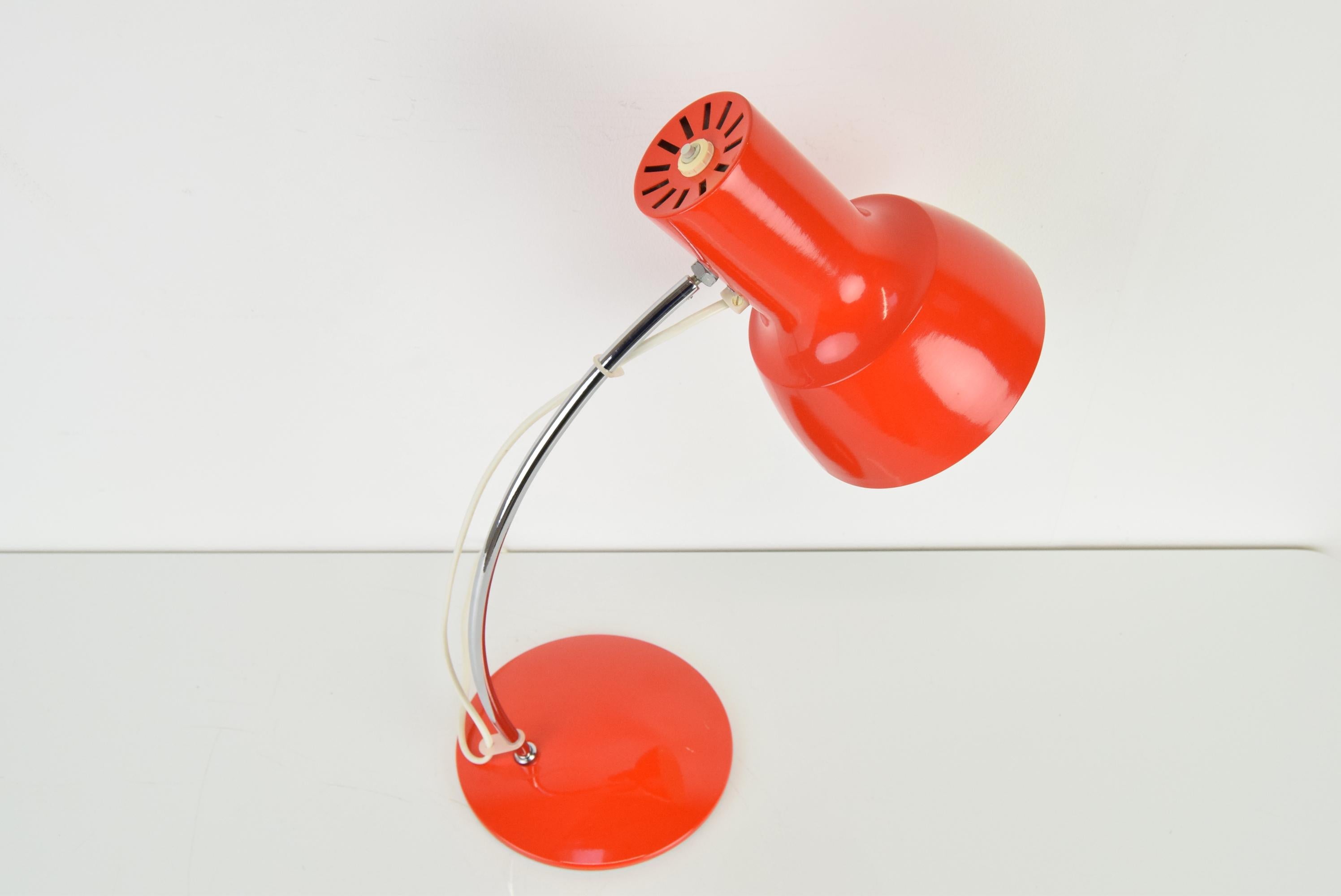 Midcentury Red Table Lamp/Napako Designed by Josef Hurka, 1970s For Sale 2