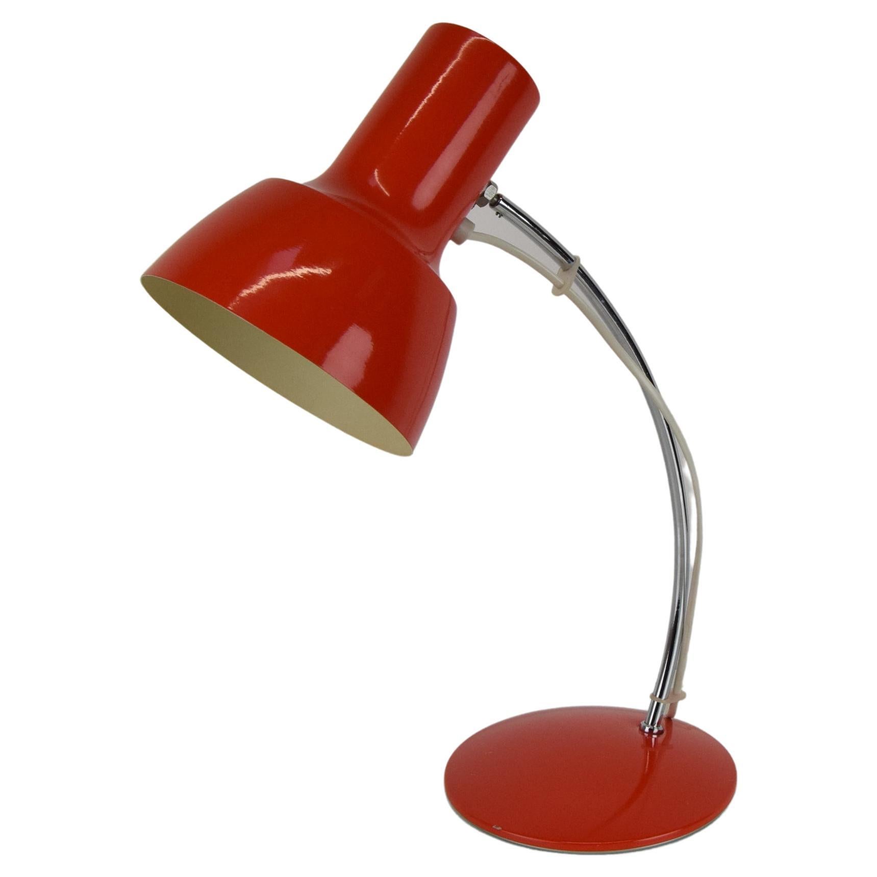 Midcentury Red Table Lamp/Napako Designed by Josef Hurka, 1970s For Sale