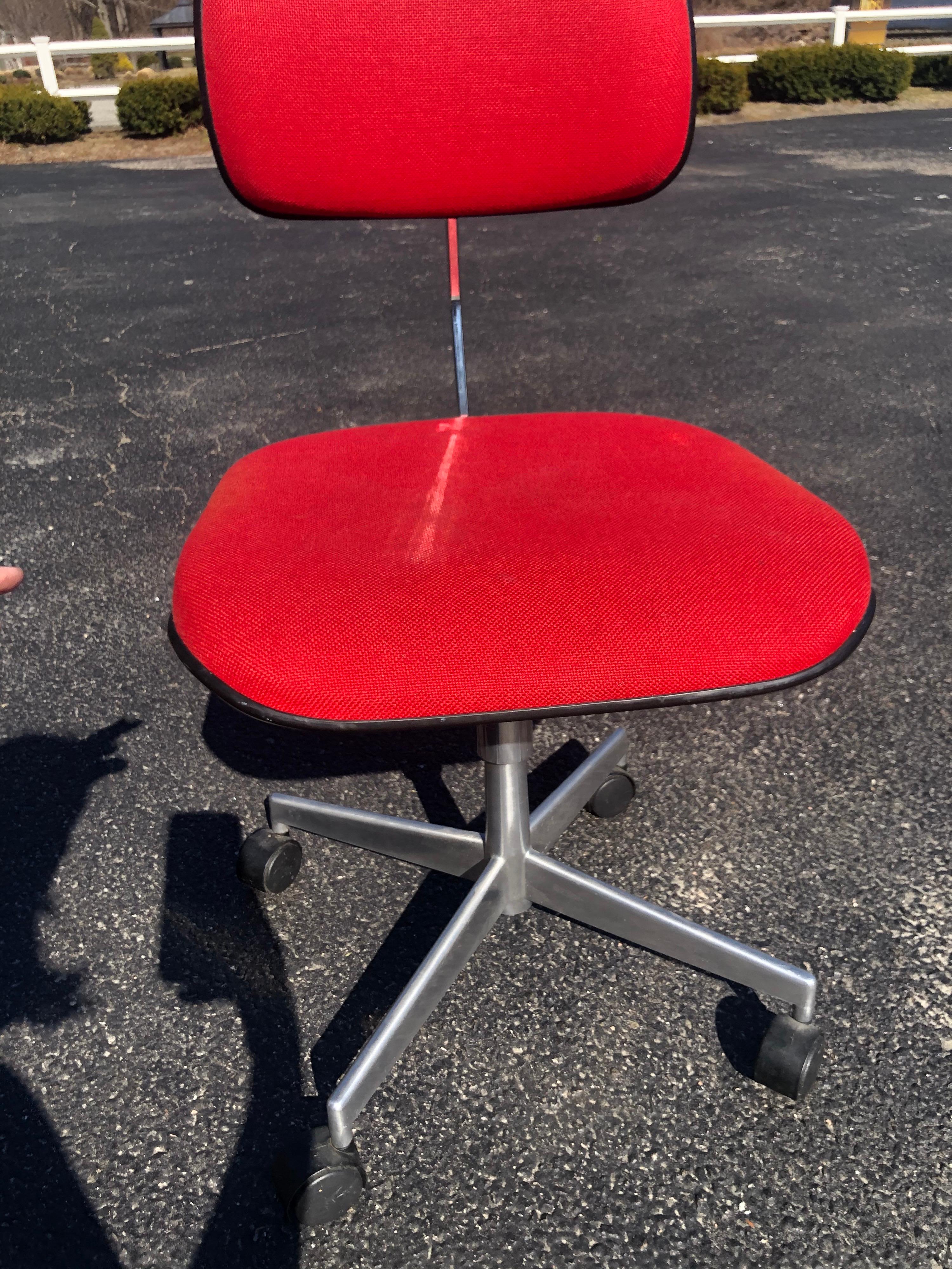 Metal Mid Century Red Task Chair by LaBofa