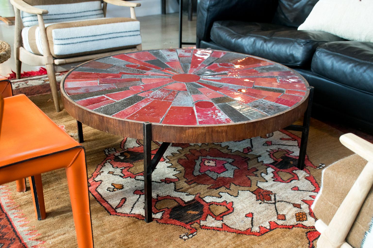 red cocktail table