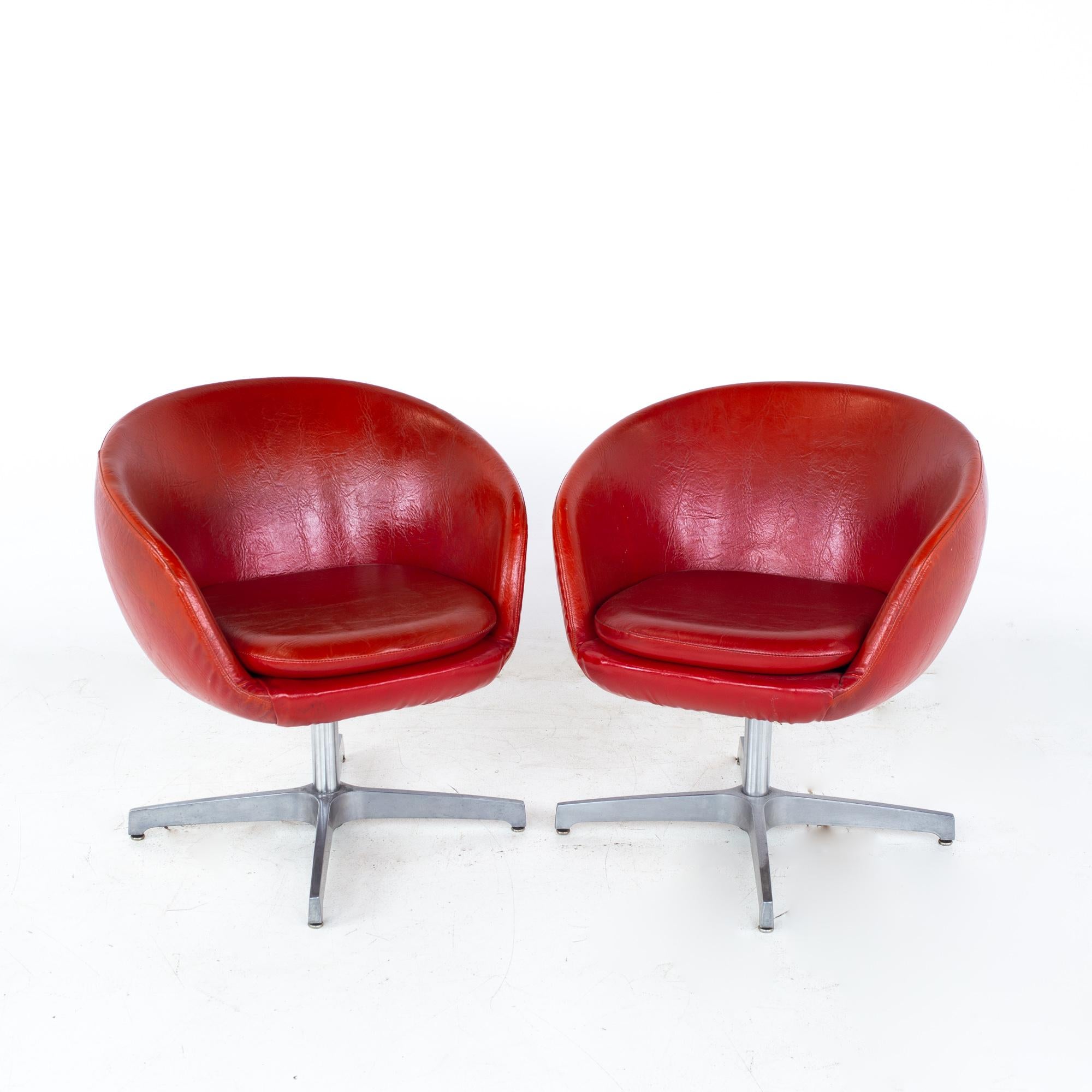 red vinyl chair
