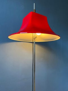 Mid Century Red Willem Hagoort Space Age Acrylic Glass Floor Lamp, 1970s